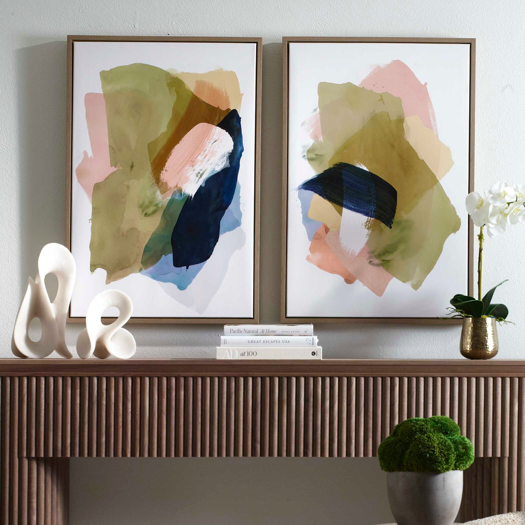 Abstract Afternoon Multicolor Framed Canvases (Set of 2)