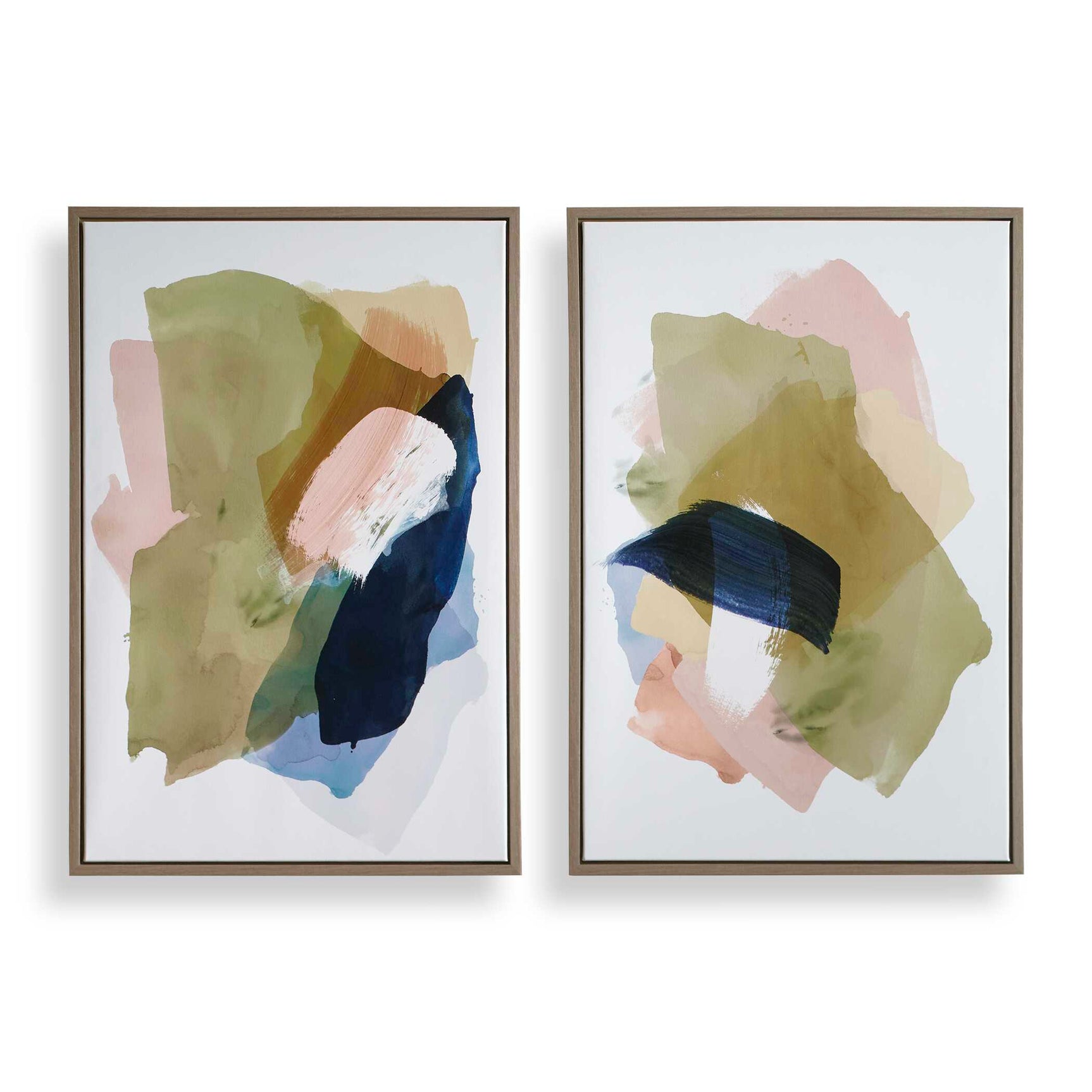 Abstract Afternoon Multicolor Framed Canvases (Set of 2)