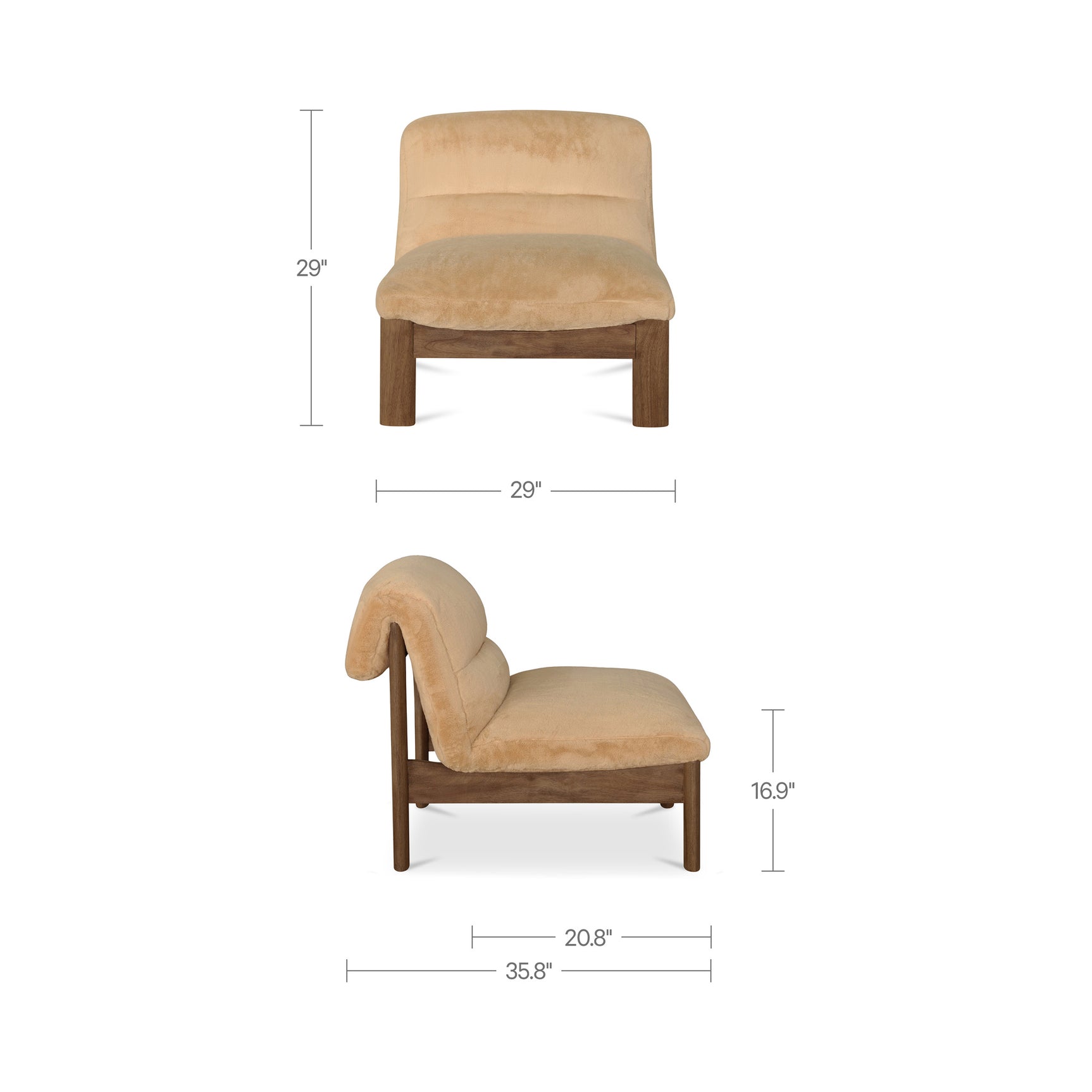 Pierce Beige/Brown Faux Fur Accent Chair