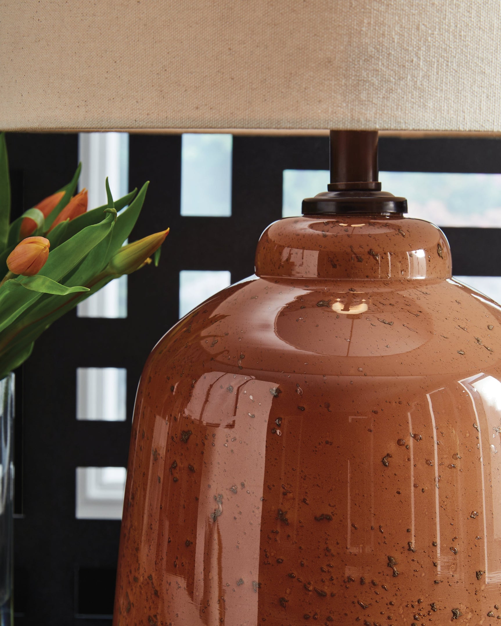 Aaleahya Rust Glass Table Lamp (1/CN) (Online Special Price) - Ornate Home