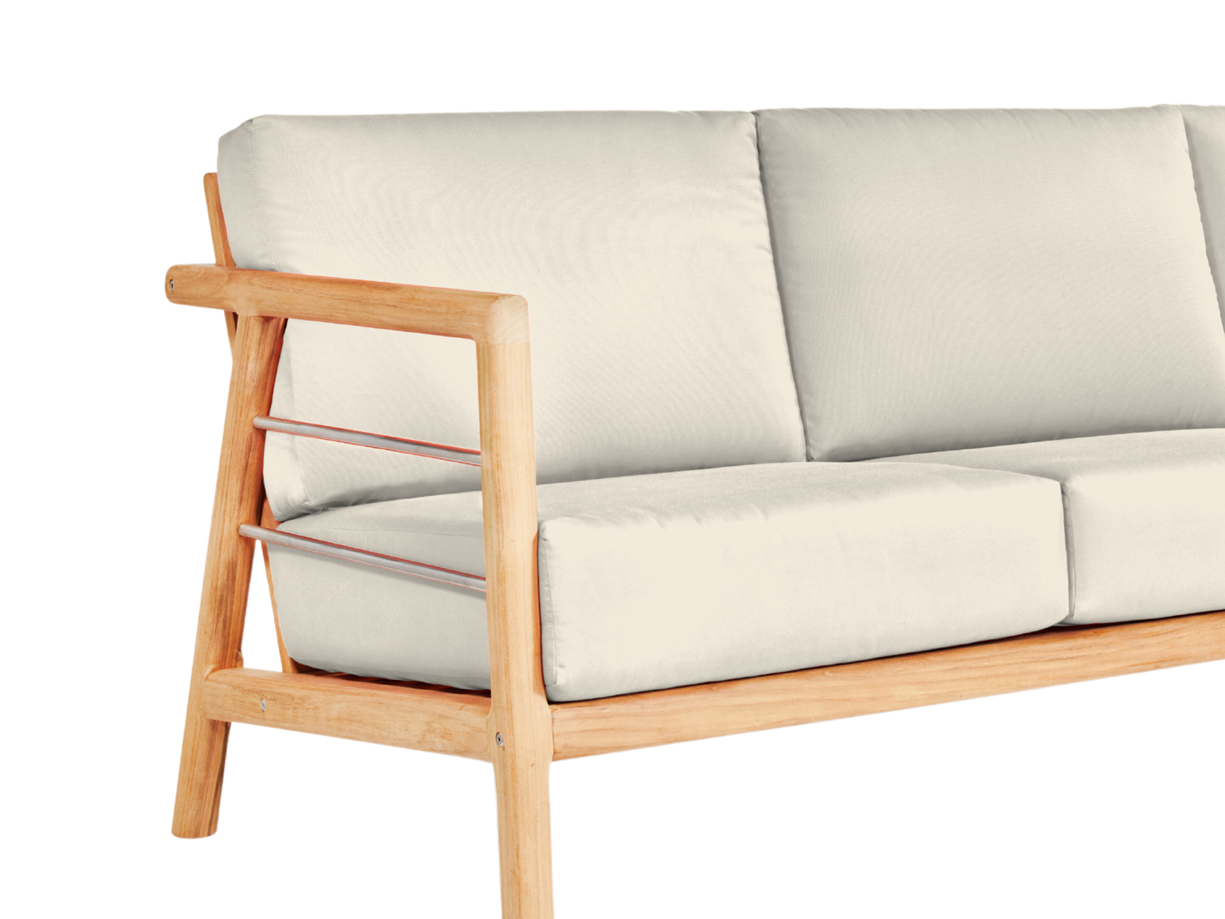 Aalto 3-Person Teak Canvas Outdoor Sofa with Sunbrella® Cushion - Ornate Home