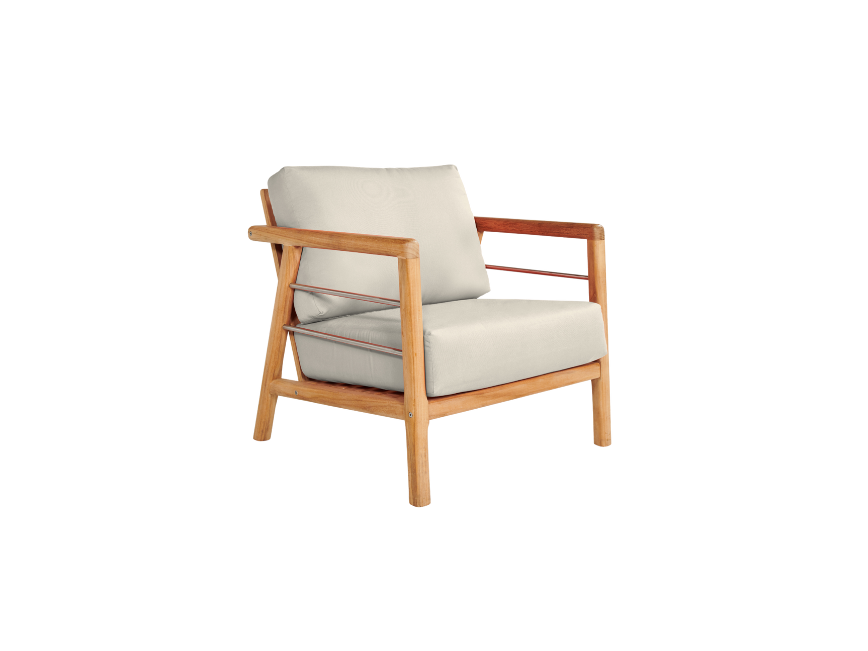 Aalto 4-Piece Teak Canvas Outdoor Patio Deep Seating Set with Sunbrella® Cushion - Ornate Home