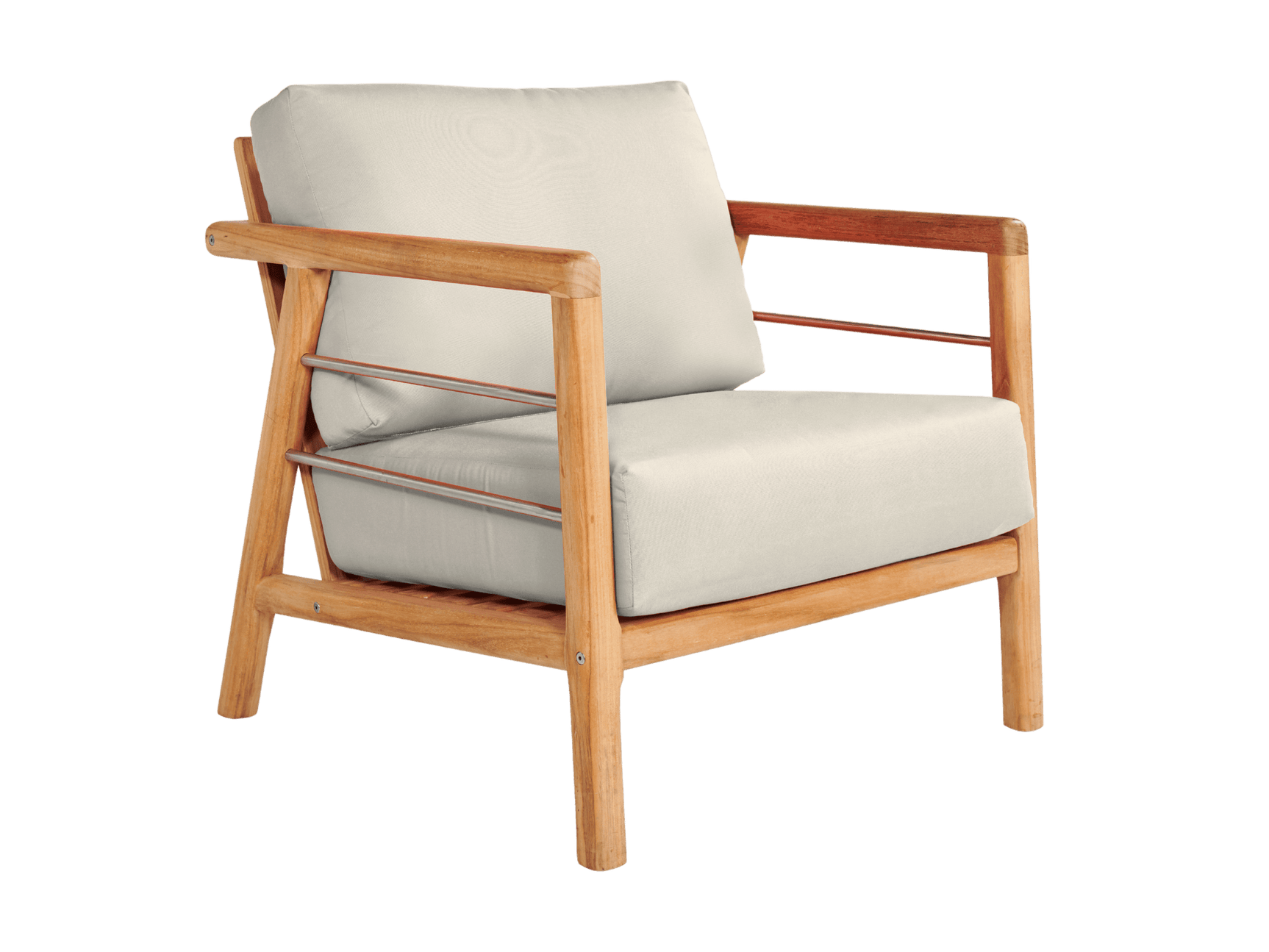 Aalto Teak Canvas Outdoor Club Chair with Sunbrella® Cushion - Ornate Home