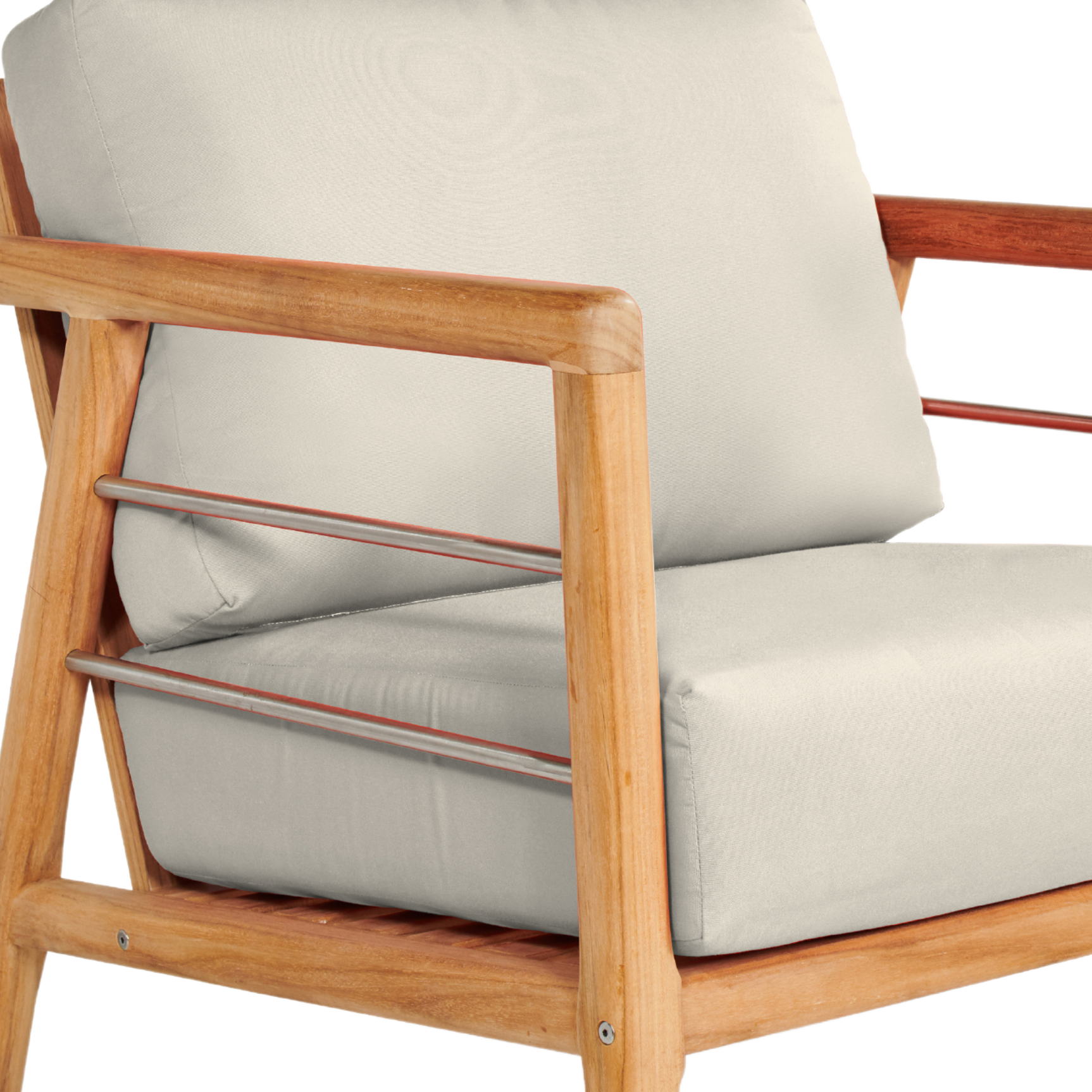 Aalto Teak Canvas Outdoor Club Chair with Sunbrella® Cushion - Ornate Home