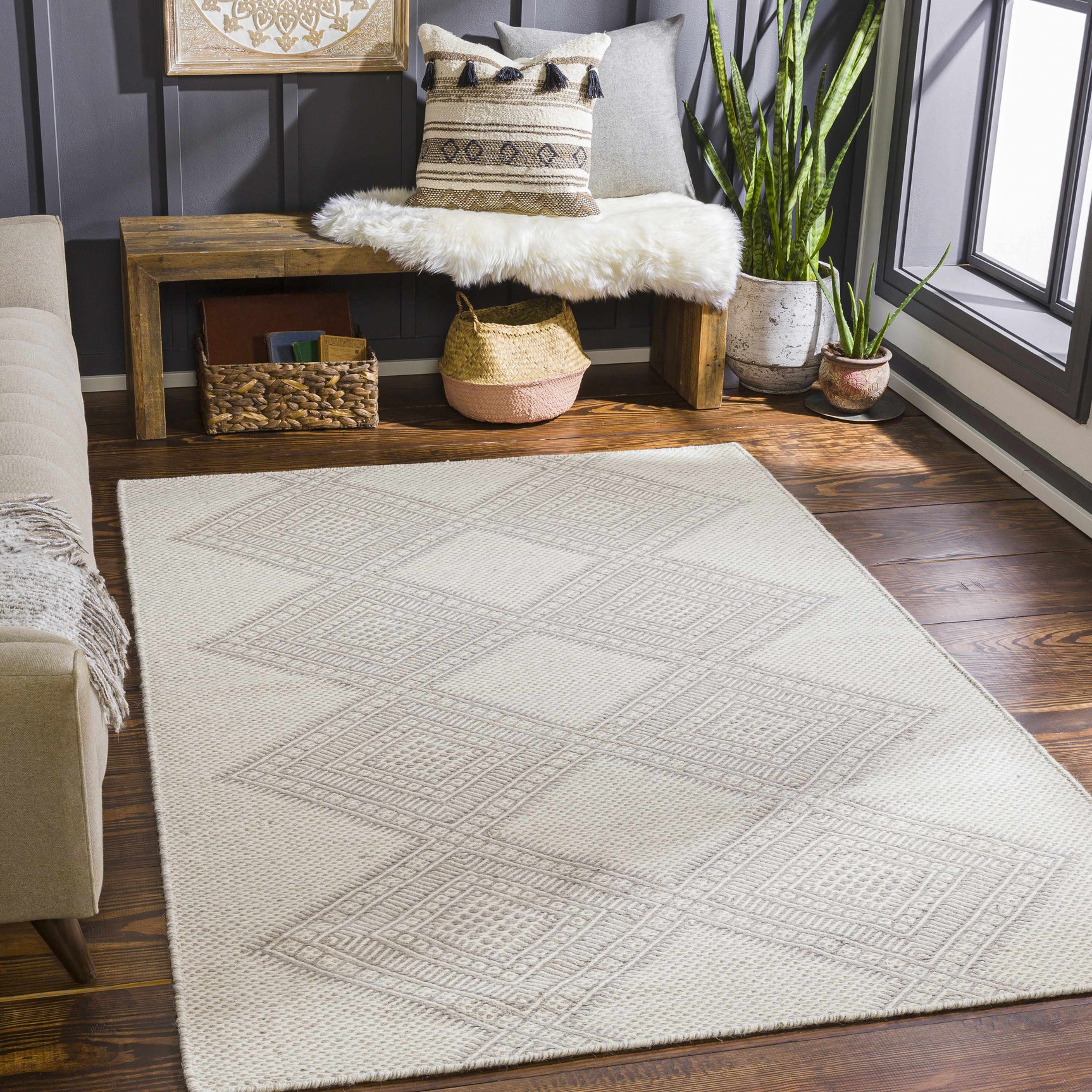Aanislag Cream Wool Rug - Clearance - Ornate Home