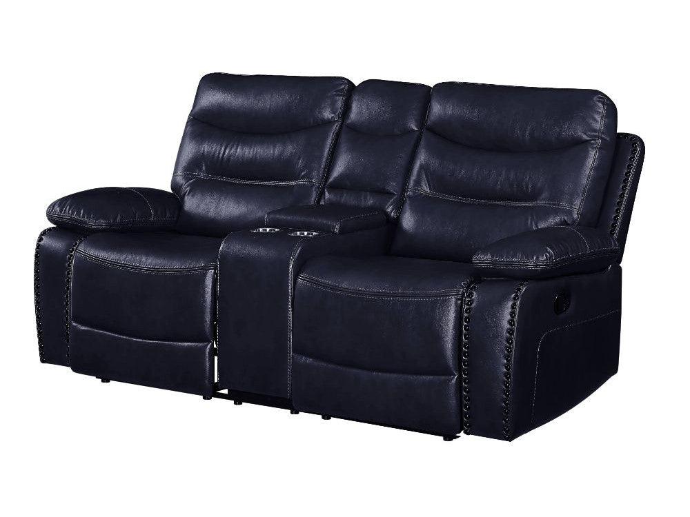 Aashi Navy Reclining Loveseat - Ornate Home