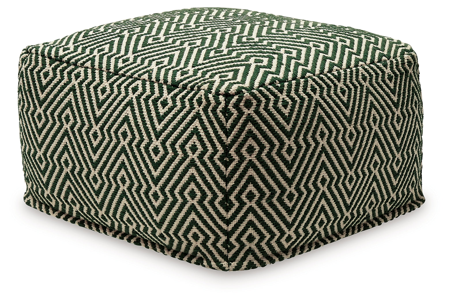 Abacy Green/Ivory Pouf - Ornate Home