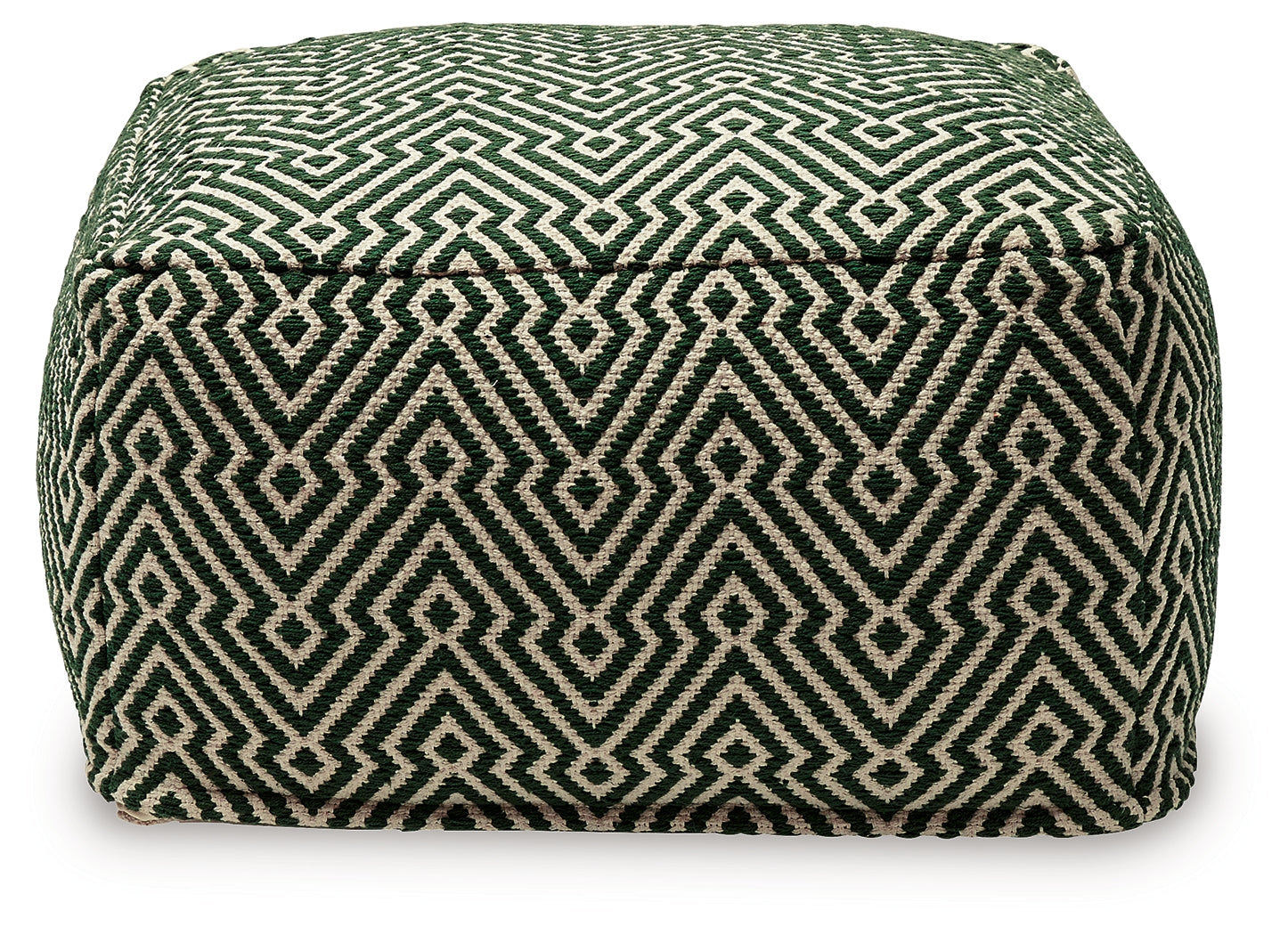 Abacy Green/Ivory Pouf - Ornate Home