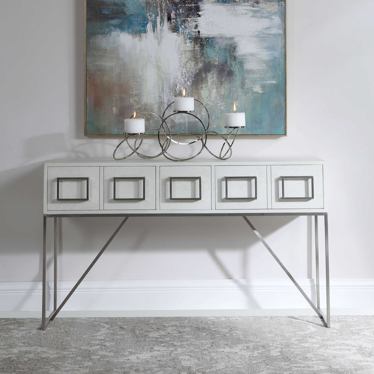 Abaya White Console Table - Ornate Home