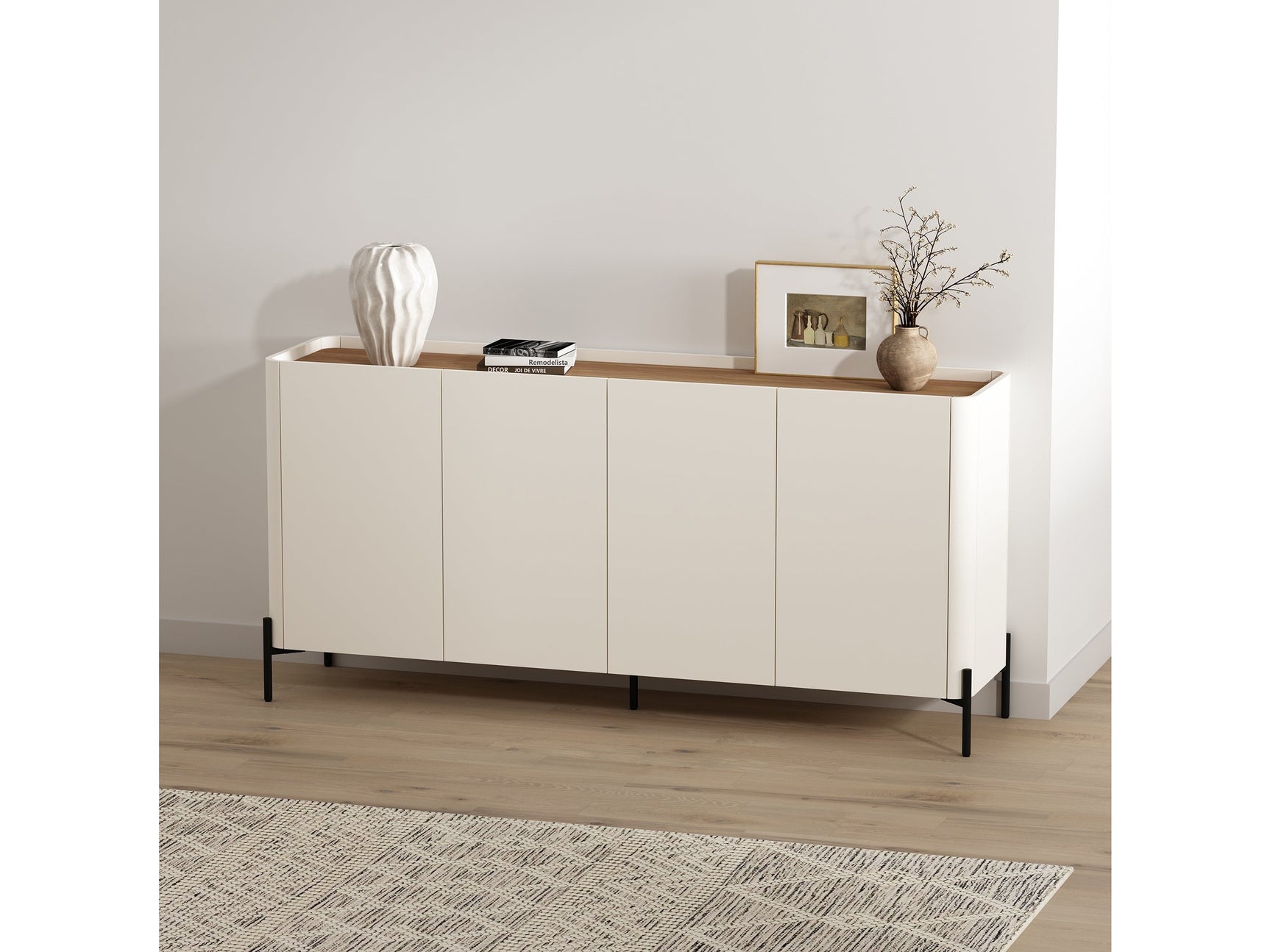 Abbey 66.9" Sideboard in Maple and Off White - Ornate Home