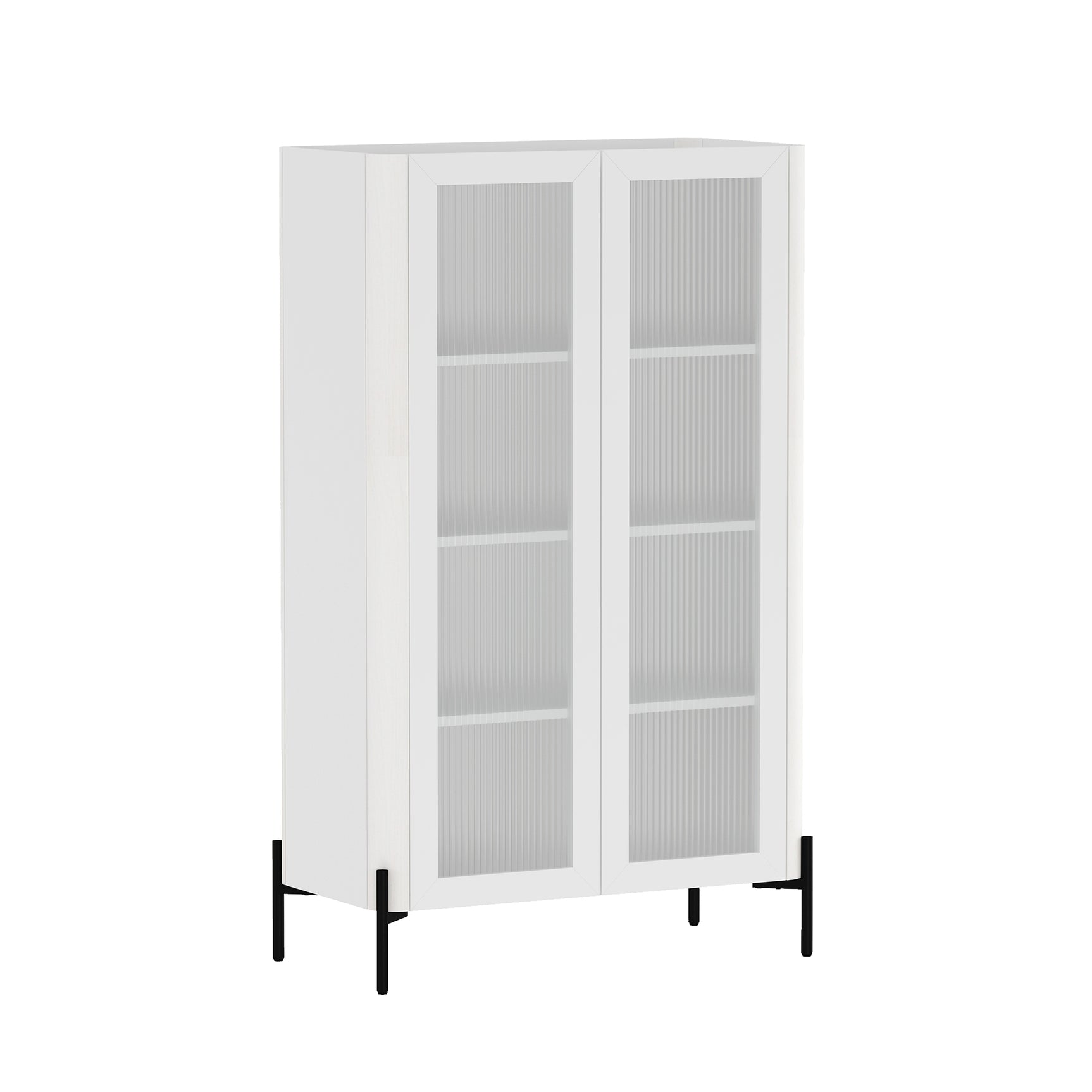 Abbey Décor Glass Cabinet in White - Ornate Home
