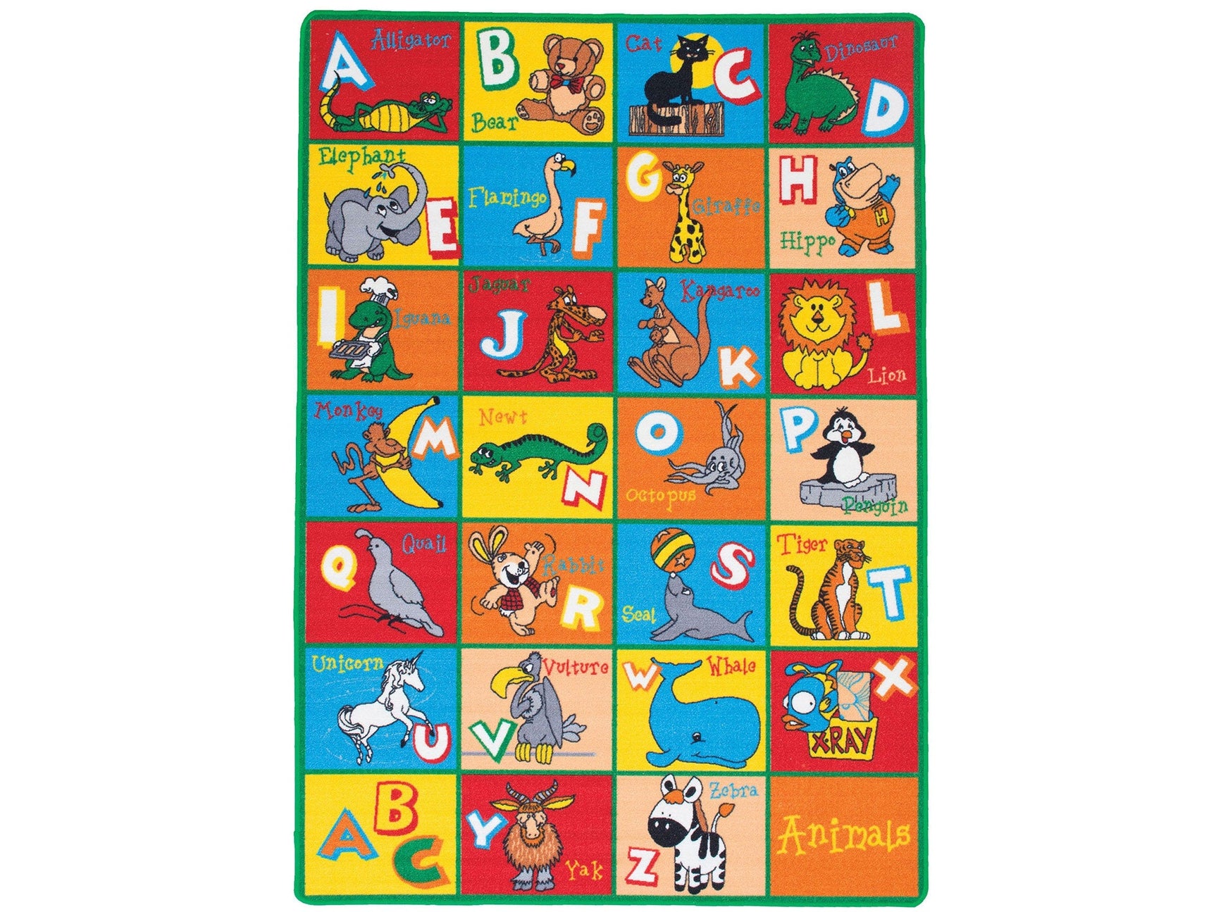 Abbey Multi Color Alphabet Animals 5' X 8' Area Rug - Ornate Home