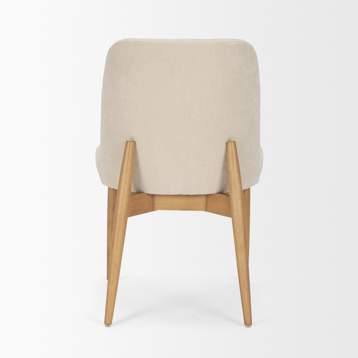 Abbie Oatmeal/Brown Curved Back Dining Side Chair (Set of 2) - Ornate Home