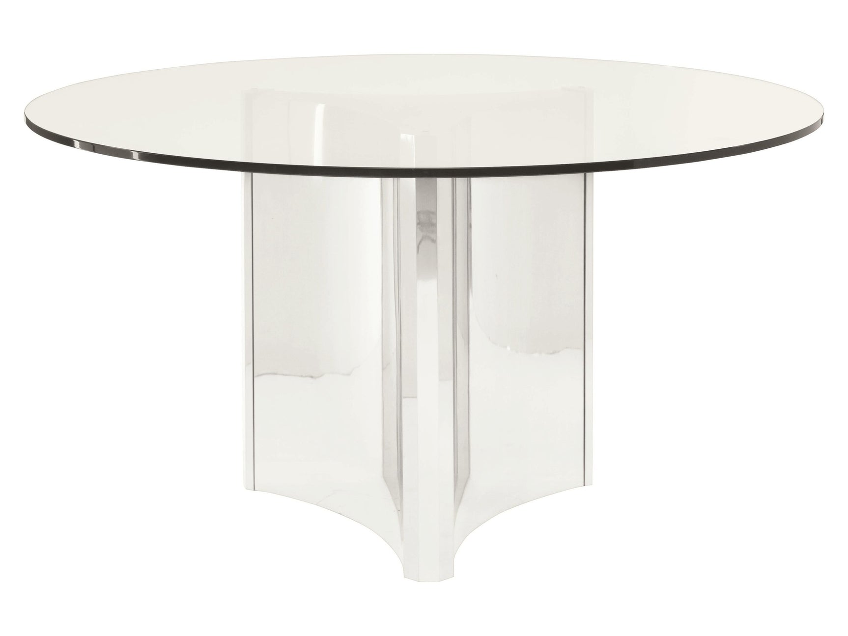 Abbott Clear/Stainless Steel Dining Table - Ornate Home