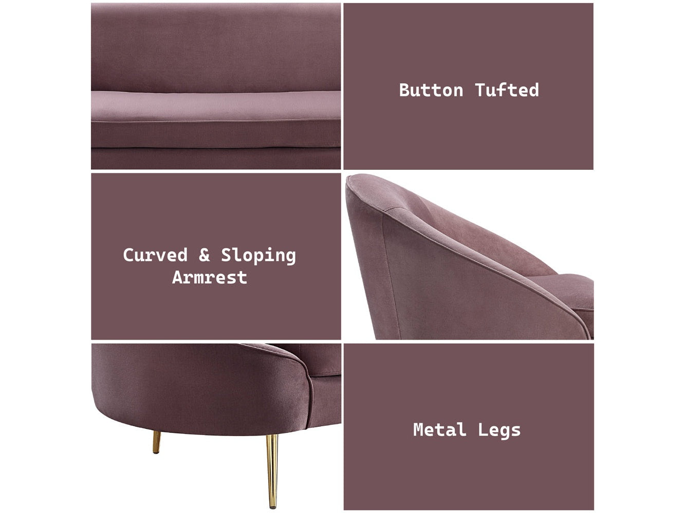 Abey Pink Velvet Sofa - Ornate Home