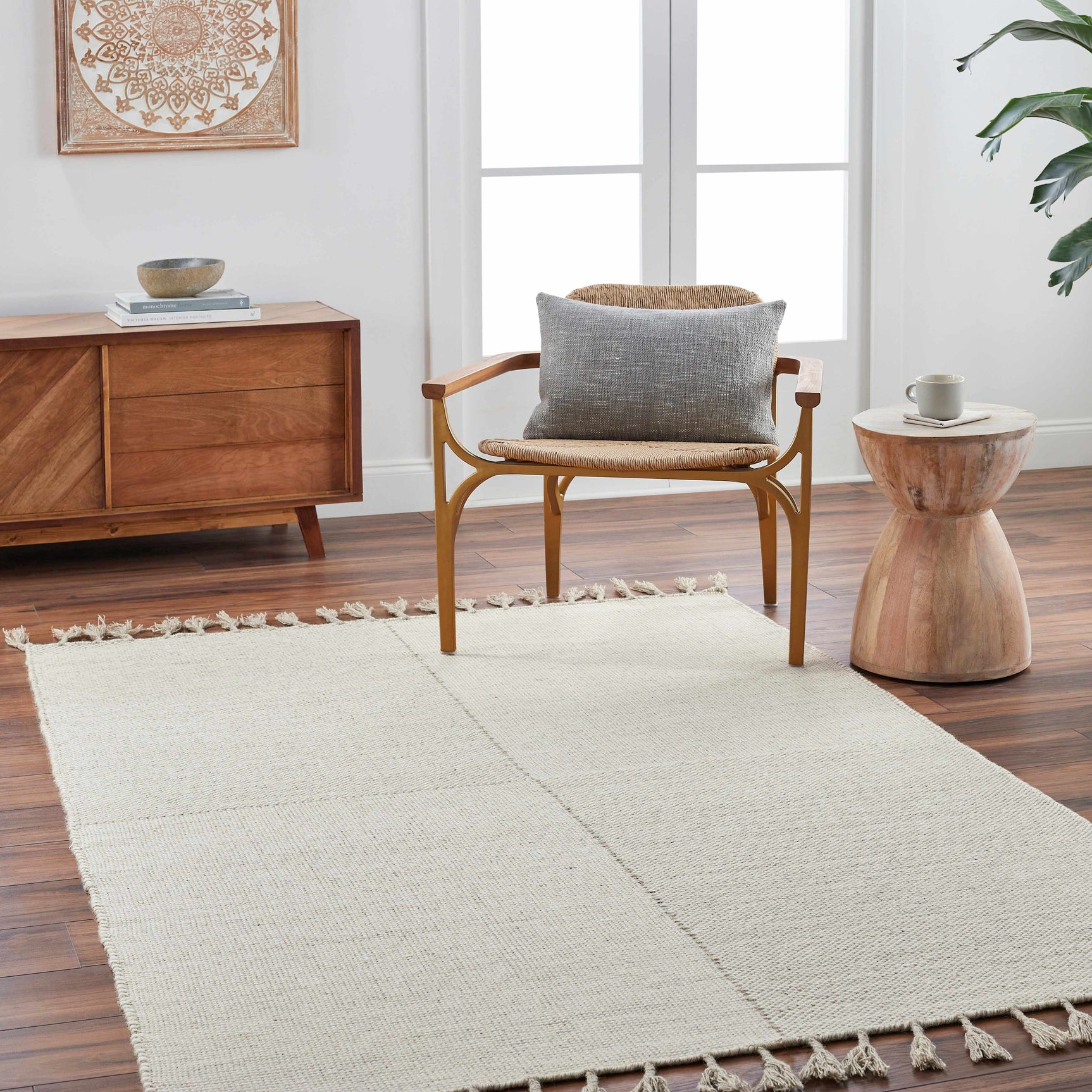 Abhay Cream Wool Area Rug - Clearance - Ornate Home