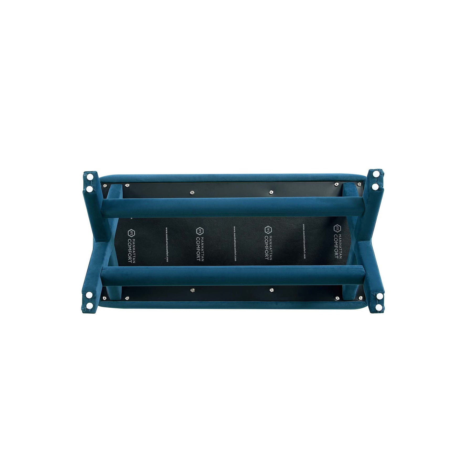 Abigail Double Ottoman Bench in Blue - Ornate Home