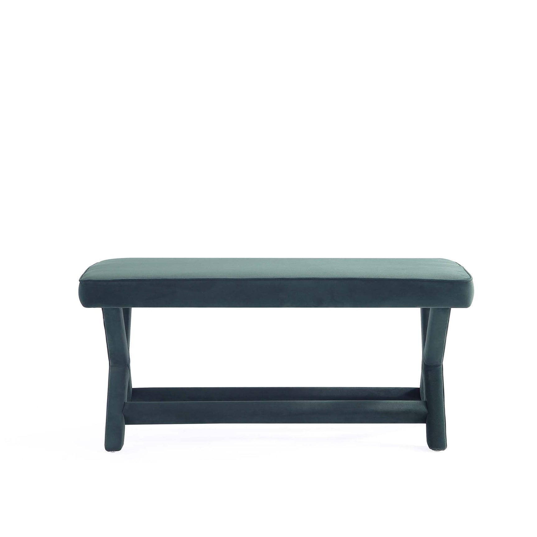 Abigail Double Ottoman Bench in Green - Ornate Home