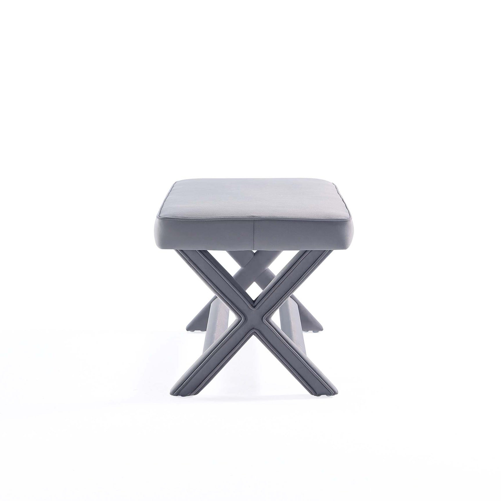 Abigail Double Ottoman Bench in Grey - Ornate Home