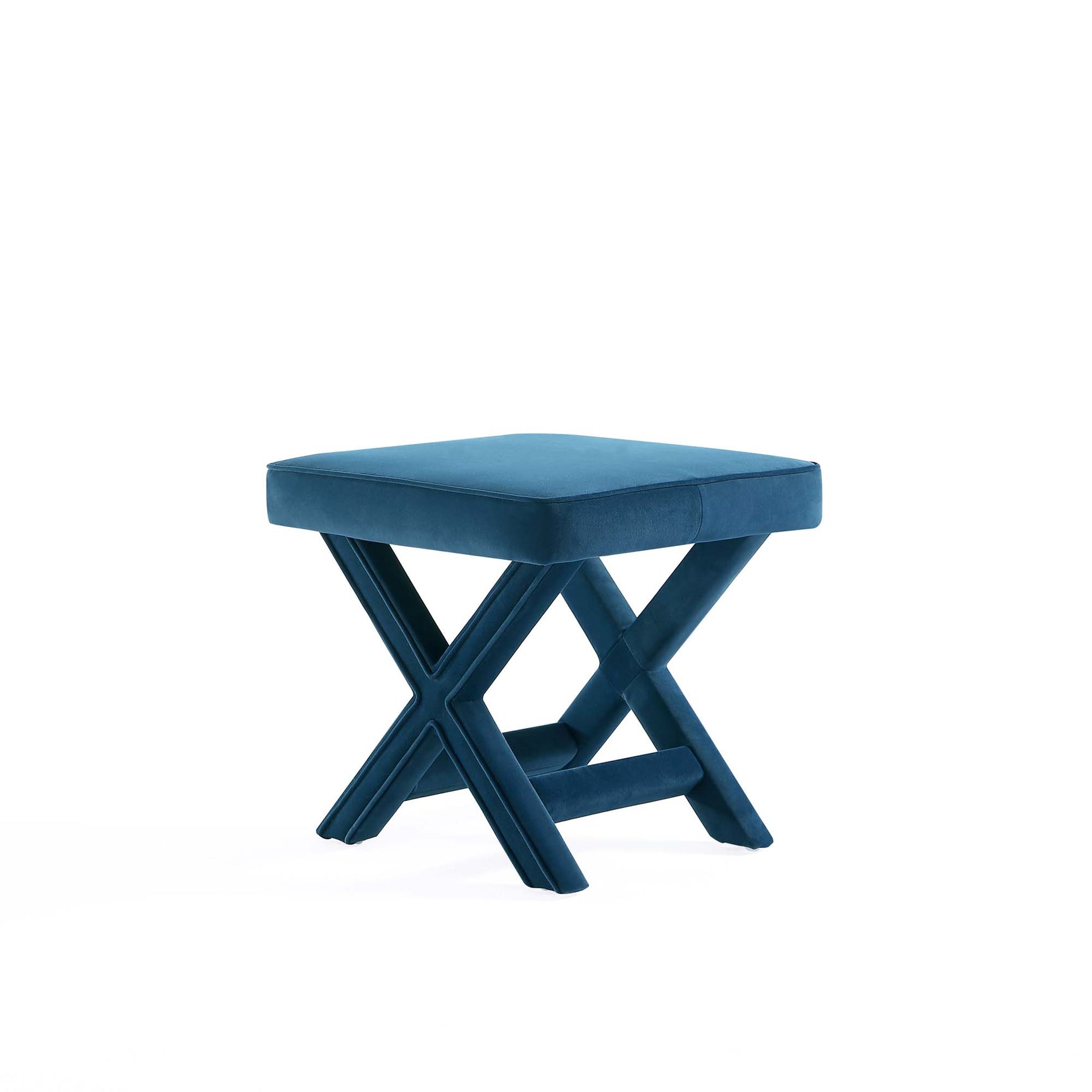 Abigail Single Ottoman Bench in Blue - Ornate Home