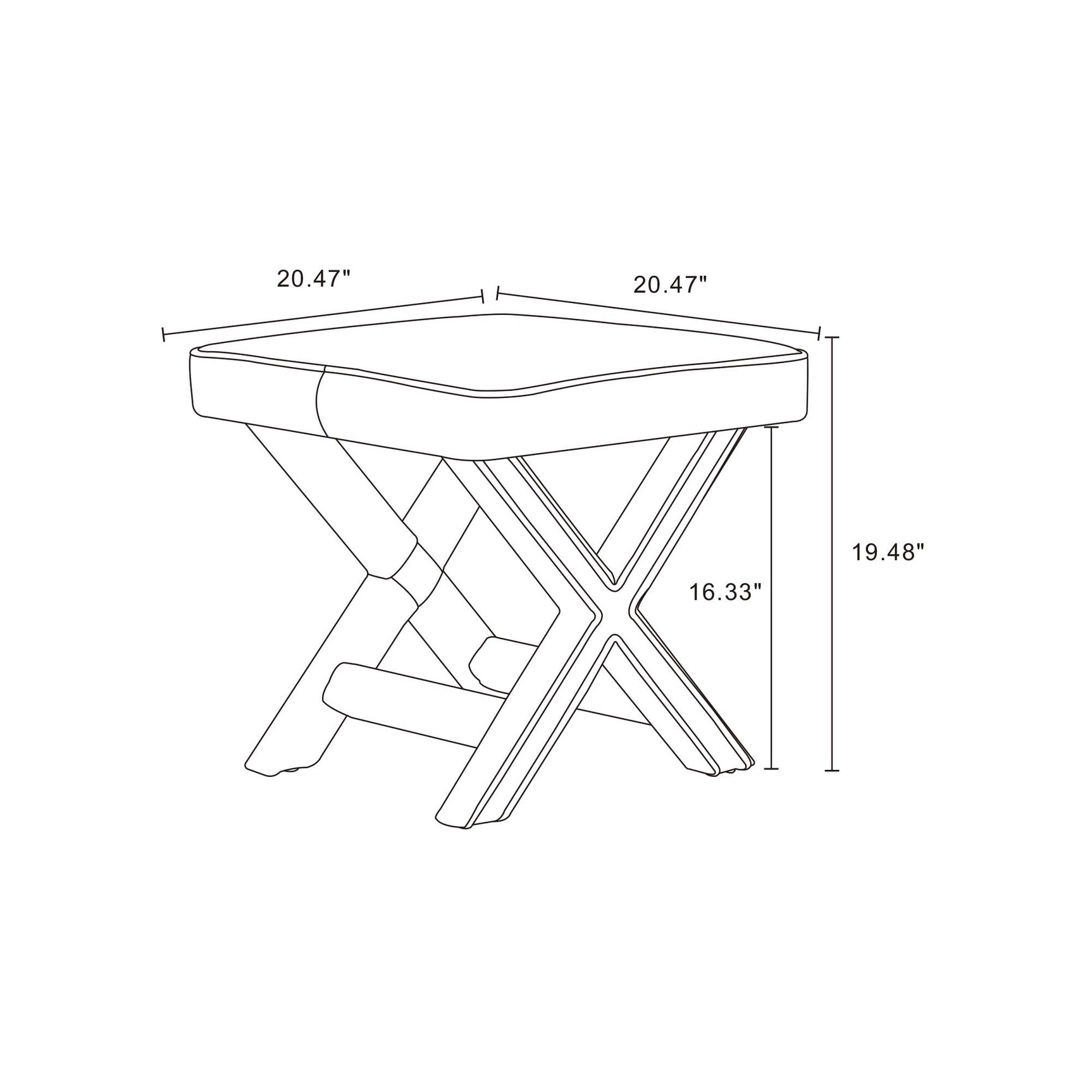 Abigail Single Ottoman Bench in Grey - Ornate Home