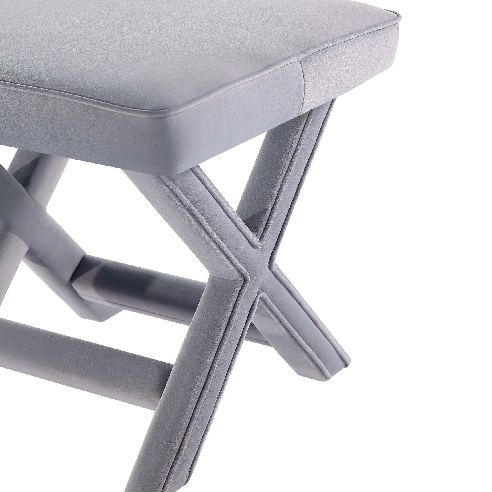 Abigail Single Ottoman Bench in Grey - Ornate Home