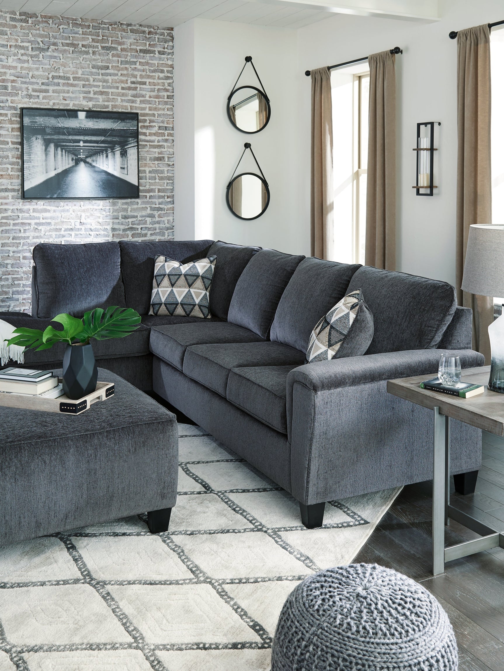 Abinger Smoke 2-Piece Sectional with Chaise (Online Special Price) - Ornate Home