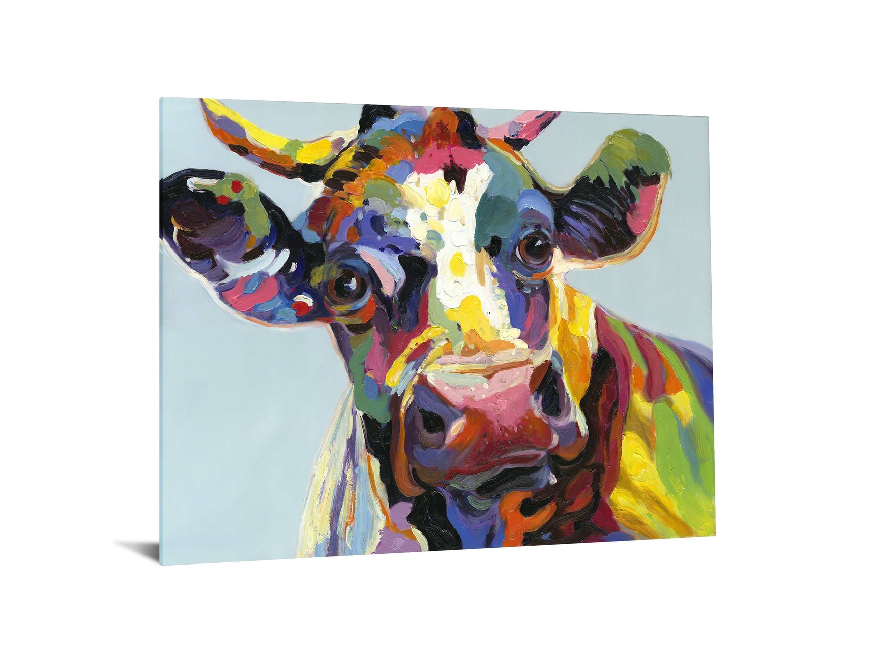 Abstract Cow Tempered Glass w / Foil Wall Art - Ornate Home