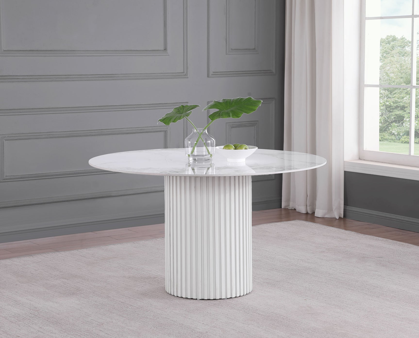Acadia White Marble Dining Room Table - Ornate Home