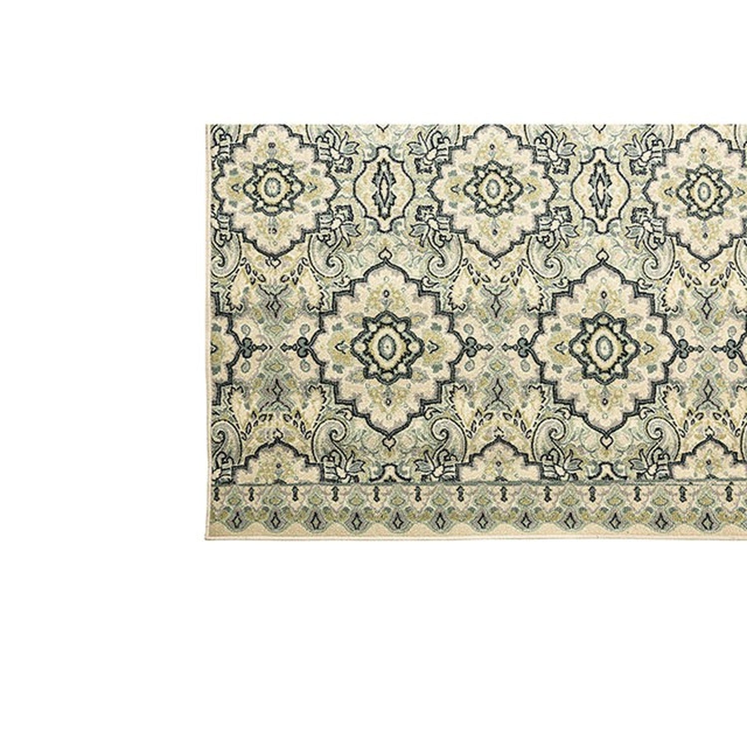 Acanthus Beige/Blue Small Area Rug - Ornate Home