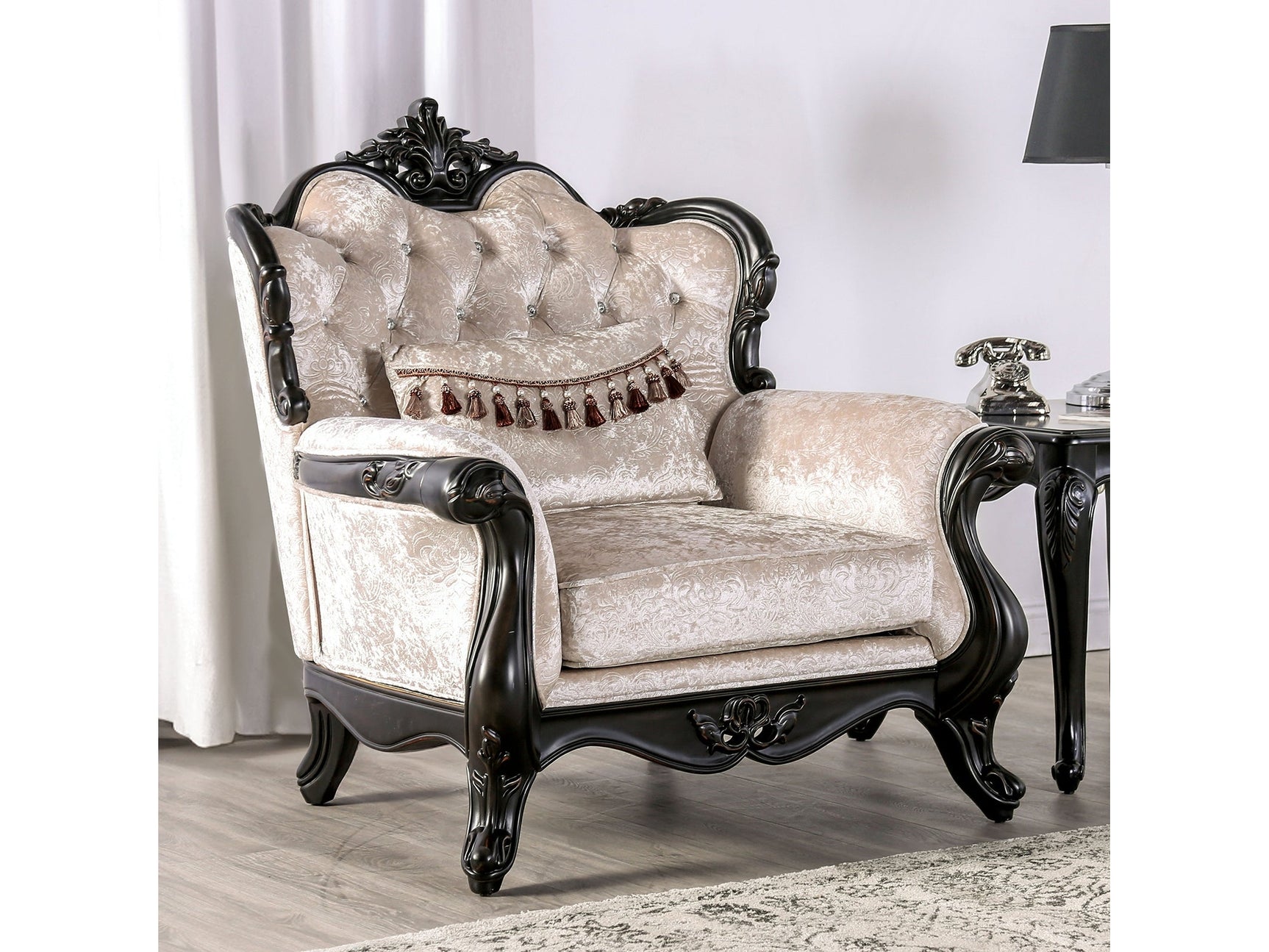 Acapulco Black/Off-White Chair - Ornate Home