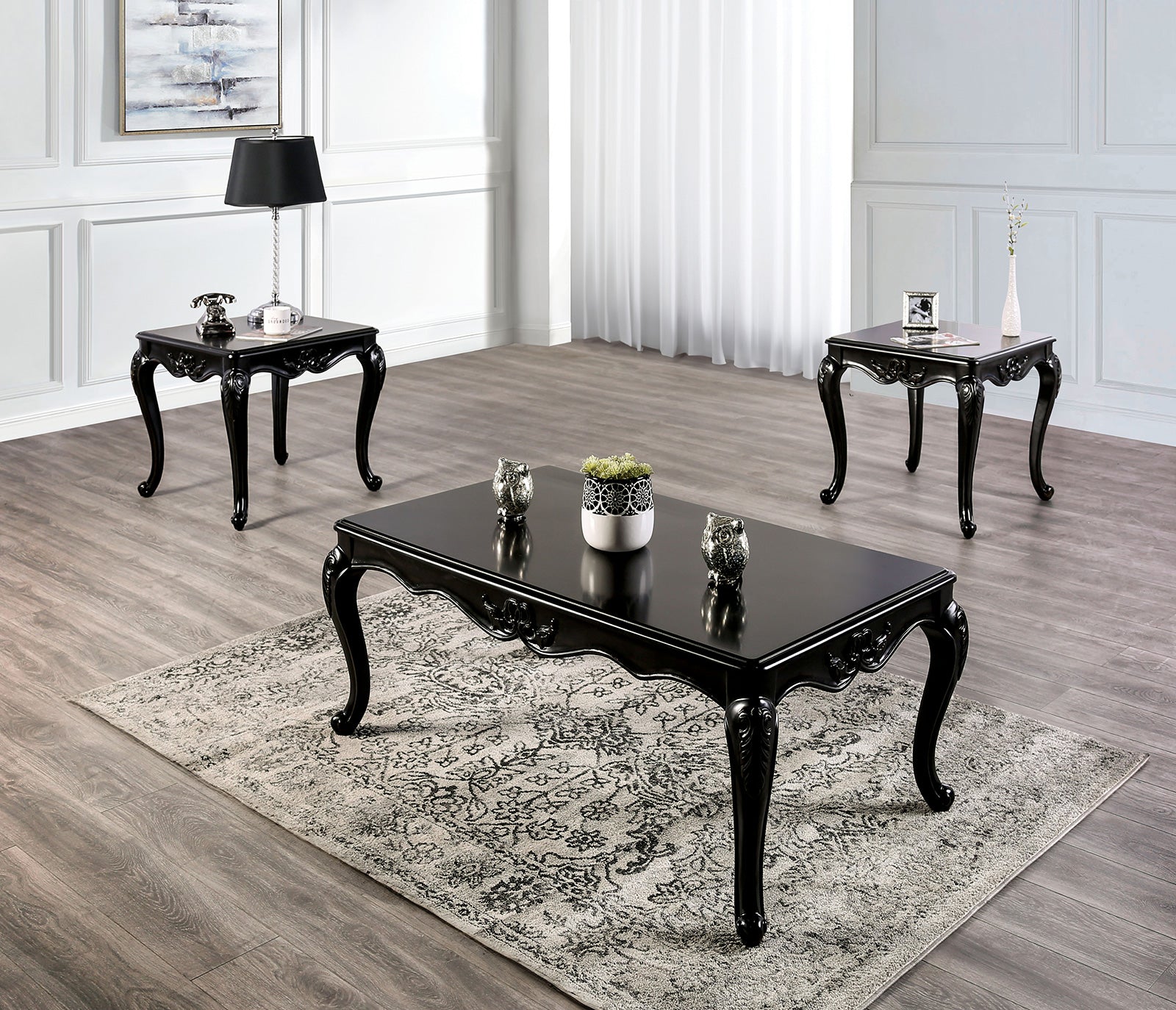 Acapulco Black/Off-White Sofa & Loveseat - Ornate Home