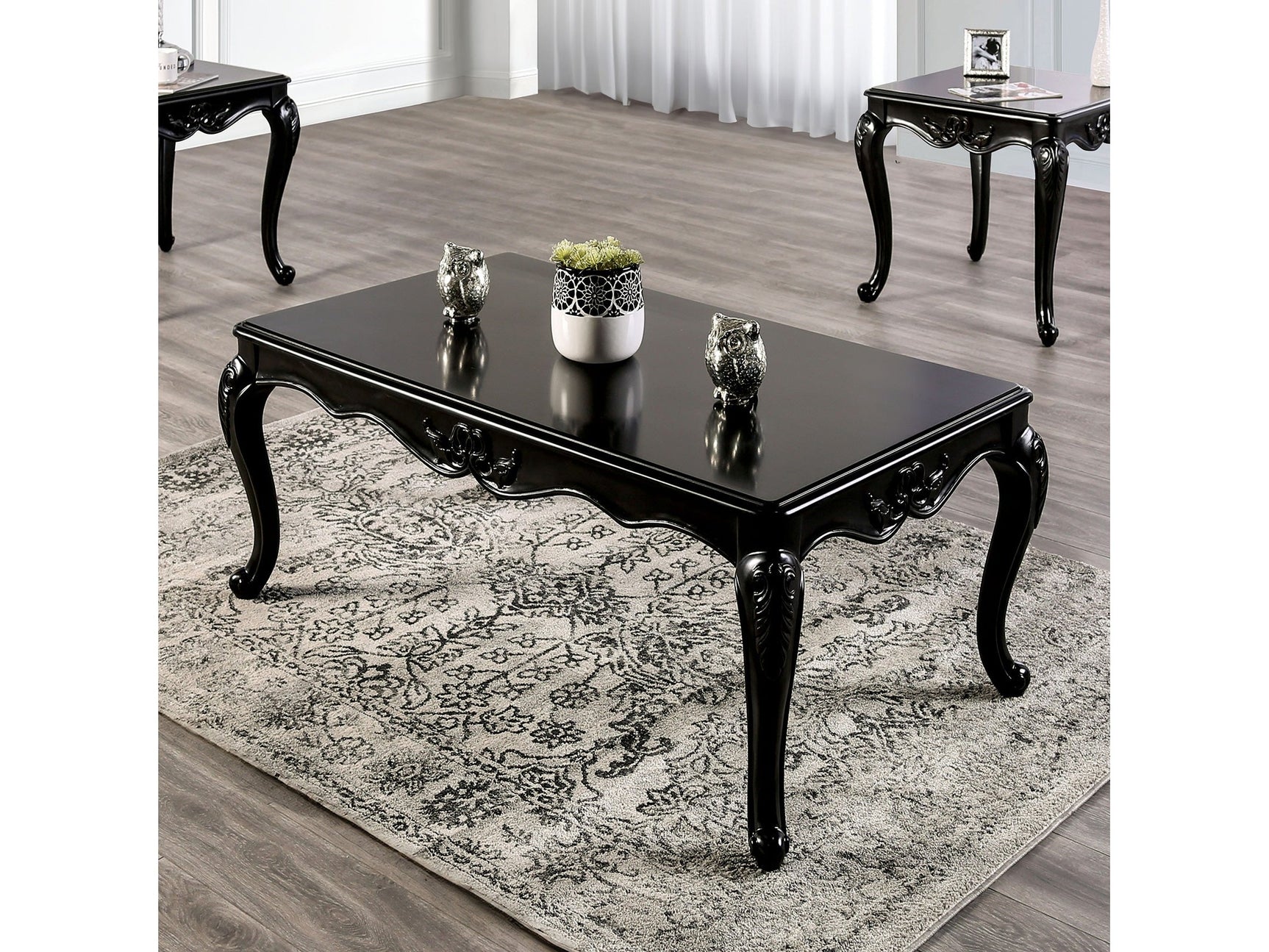 Acapulco Black/Off-White Sofa & Loveseat - Ornate Home