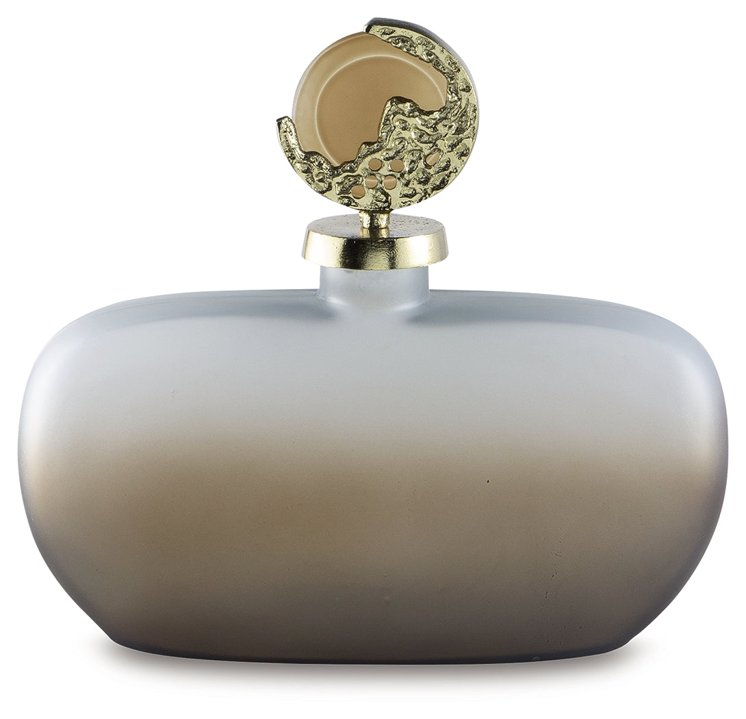 Acario Taupe/Gold Finish Jar - Ornate Home