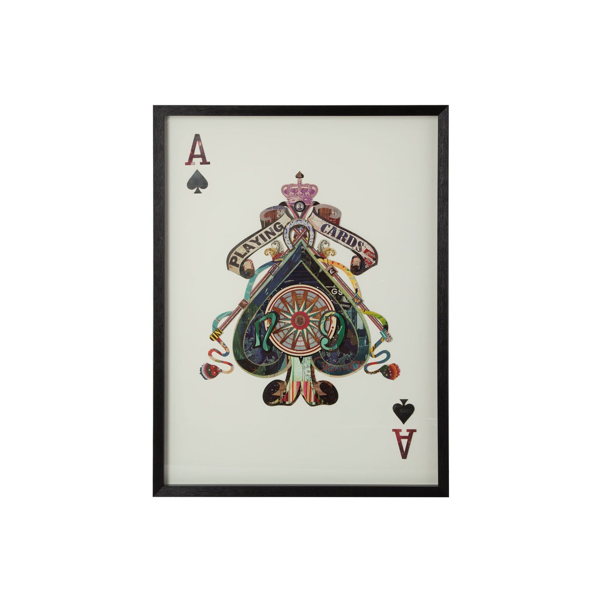 Ace of Spades II Playing Card Collage Framed Art - Ornate Home