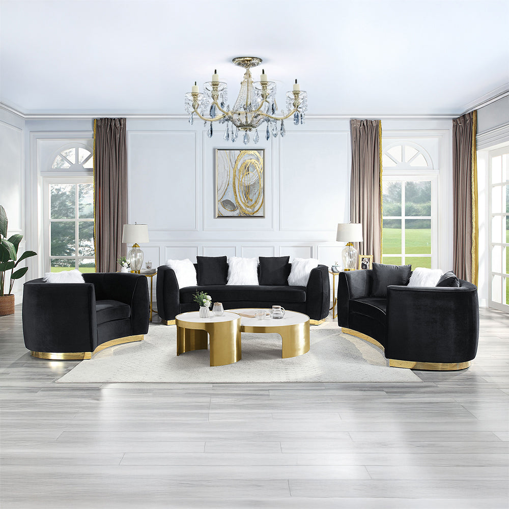 Achelle Black Velvet Chair - Ornate Home