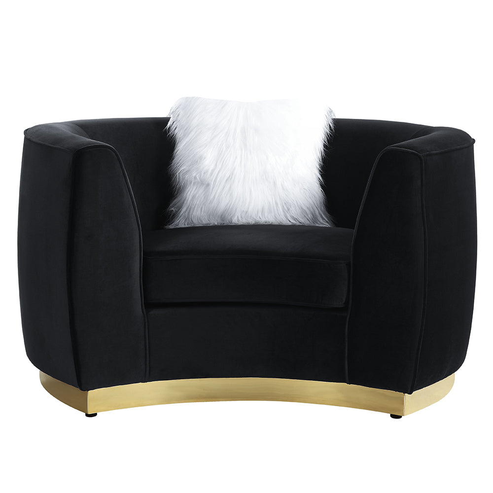 Achelle Black Velvet Chair - Ornate Home