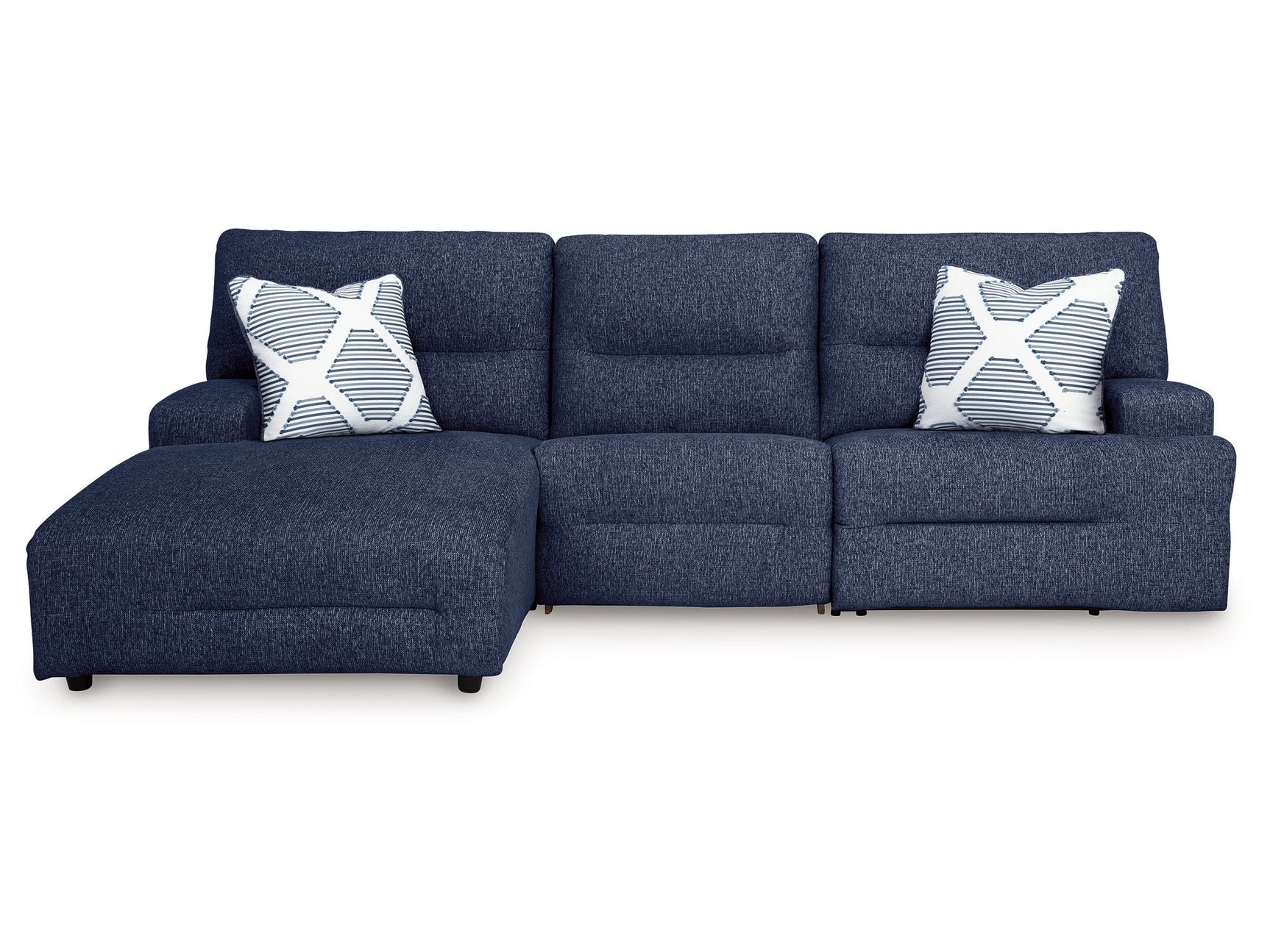 Acklen Place Navy 3-Piece Left Power Reclining Sectional - Ornate Home