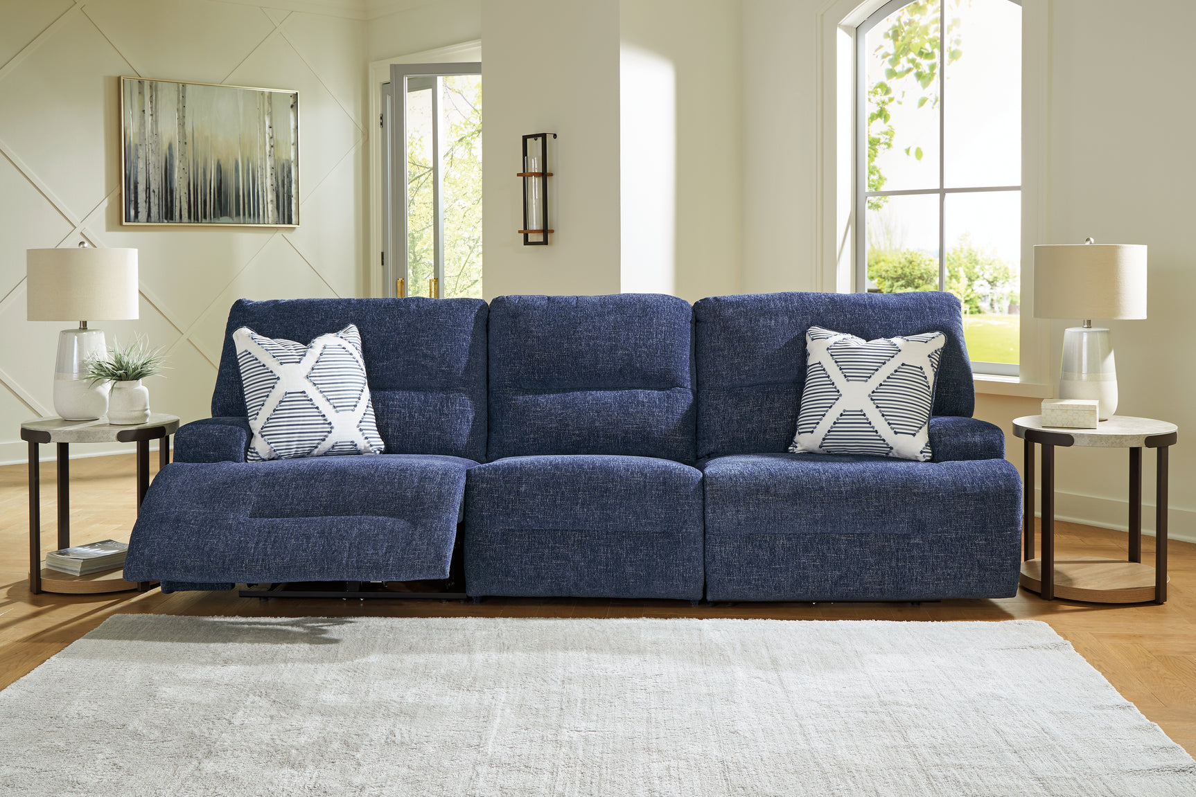 Acklen Place Navy 3-Piece Power Reclining Sectional Sofa (Online Special Price) - Ornate Home