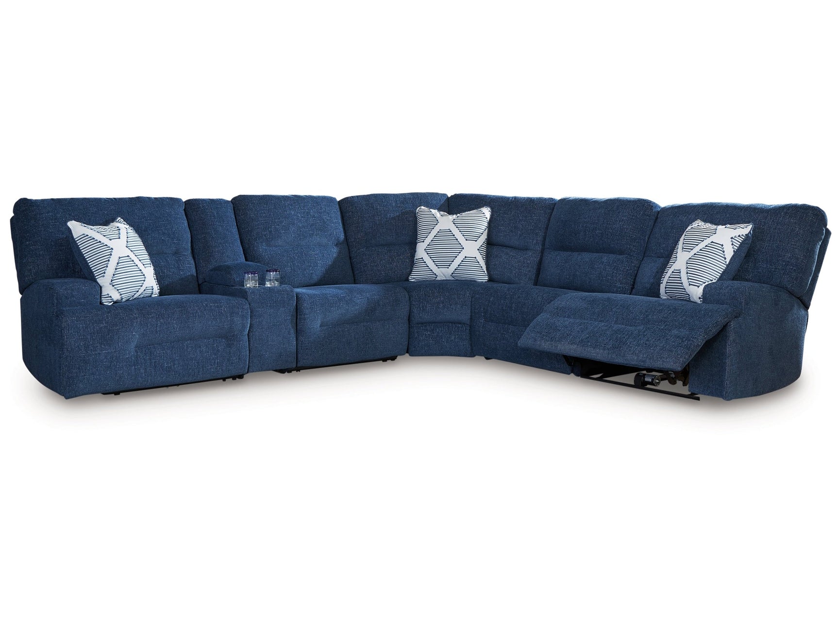 Acklen Place Navy 6-Piece Power Reclining Sectional (Online Special Price) - Ornate Home