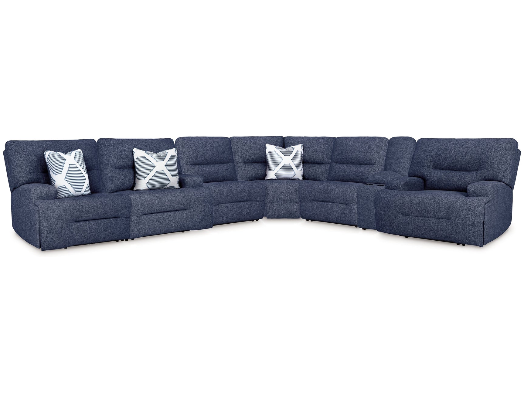Acklen Place Navy 7-Piece Power Reclining Sectional - Ornate Home