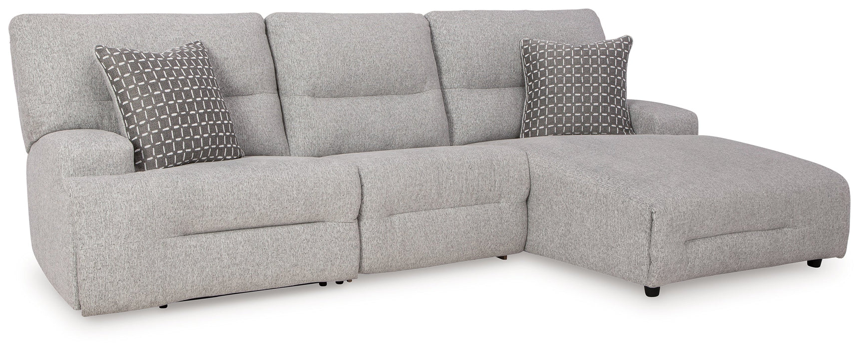 Acklen Place Pewter 3-Piece Power Reclining Sectional (Online Special Price) - Ornate Home