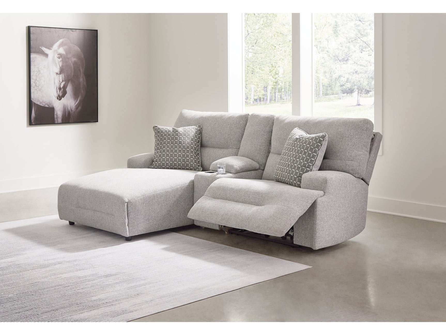 Acklen Place Pewter 3-Piece Power Reclining Sectional Sofa with LAF Chaise - Ornate Home