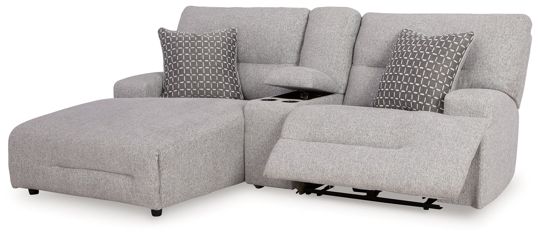 Acklen Place Pewter 3-Piece Power Reclining Sectional Sofa with LAF Chaise - Ornate Home