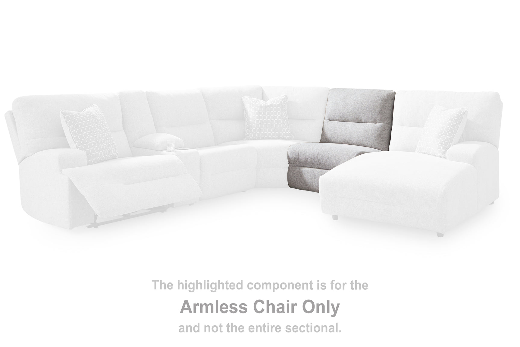 Acklen Place Pewter 5-Piece Power Reclining Sectional - Ornate Home