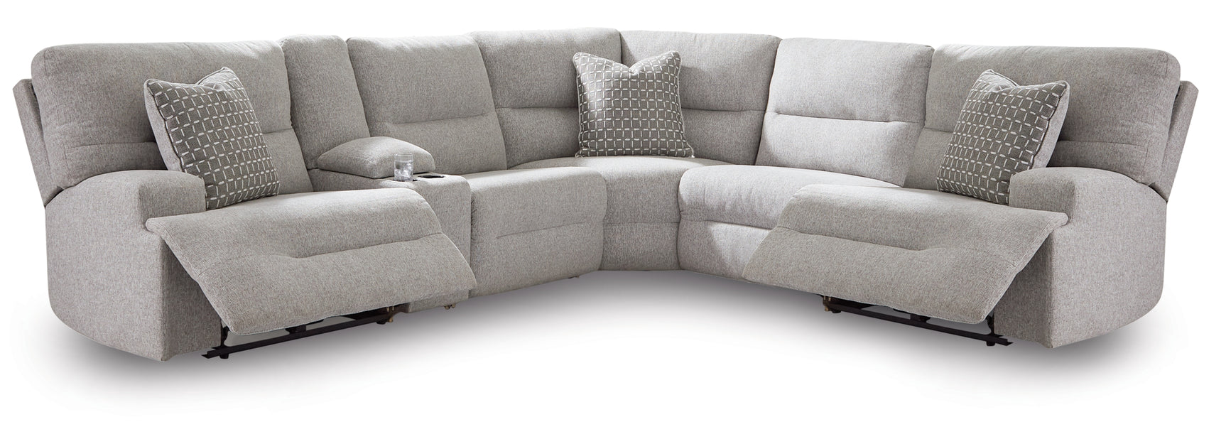 Acklen Place Pewter 6-Piece Power Reclining Sectional (Online Special Price) - Ornate Home