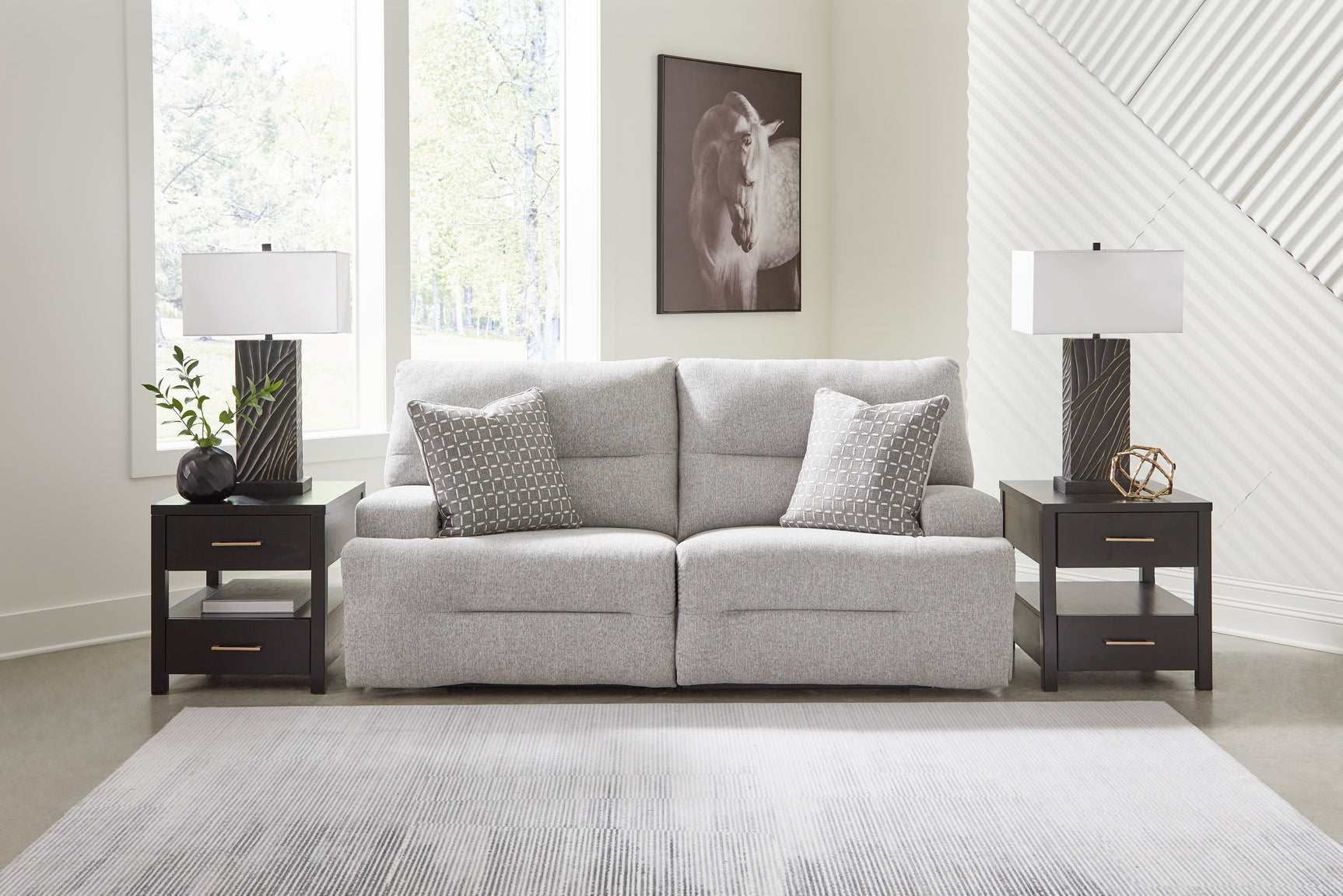 Acklen Place Pewter 7-Piece Power Sectional Reclining Sofa with Storage Console - Ornate Home