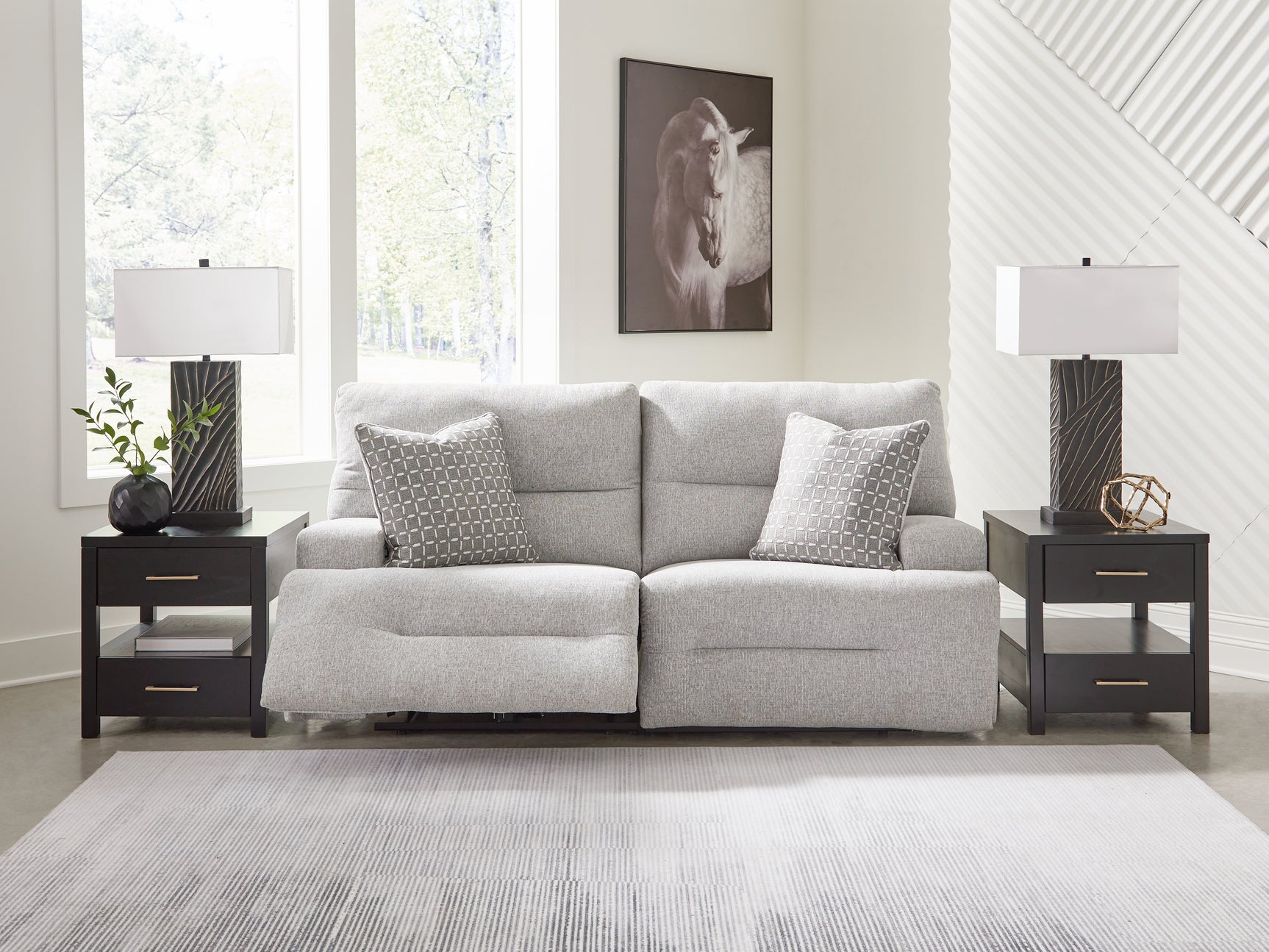 Acklen Place Pewter 7-Piece Power Sectional Reclining Sofa with Storage Console - Ornate Home