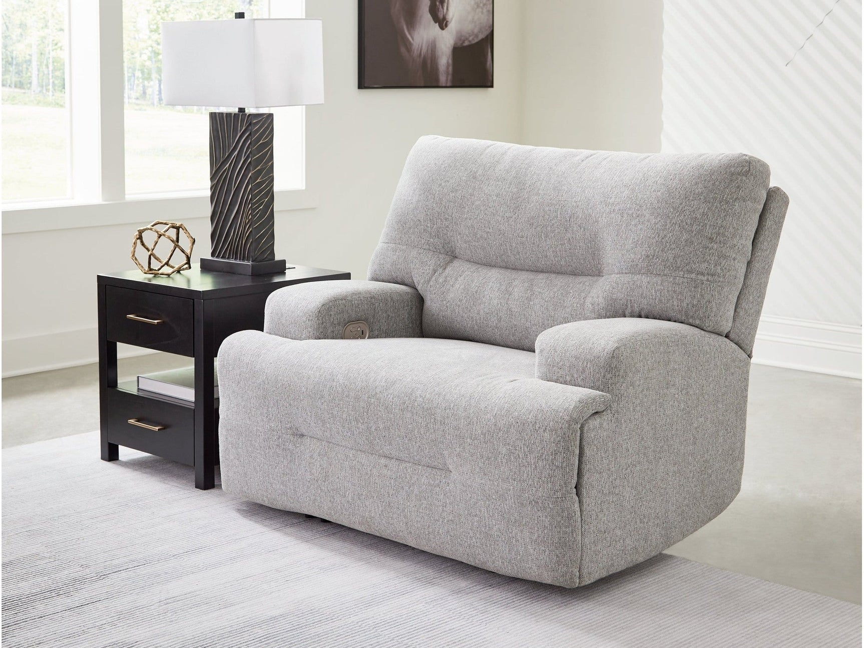 Acklen Place Pewter Wide Seat Power Recliner - Ornate Home