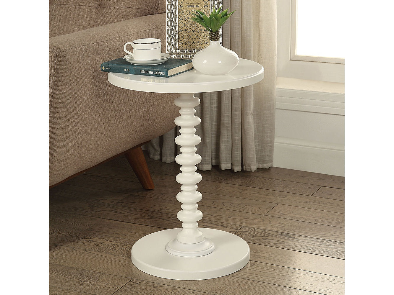 Acton White Accent Table - Ornate Home